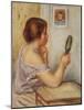 Gabrielle Holding a Mirror or Marie Dupuis Holding a Mirror with a Portrait of Coco, Early 1900S-Pierre-Auguste Renoir-Mounted Giclee Print