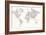 Gadgets - World Map-cienpies-Framed Art Print