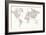 Gadgets - World Map-cienpies-Framed Art Print