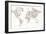 Gadgets - World Map-cienpies-Framed Art Print