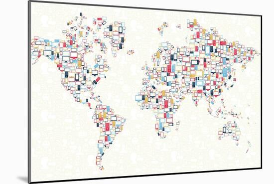 Gadgets - World Map-cienpies-Mounted Art Print