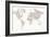 Gadgets - World Map-cienpies-Framed Art Print