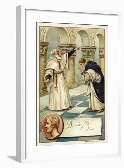 Gaetano Donizetti, Italian Composer, and a Scene from His Opera La Favorite-null-Framed Giclee Print