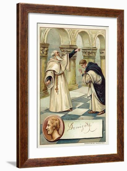 Gaetano Donizetti, Italian Composer, and a Scene from His Opera La Favorite-null-Framed Giclee Print