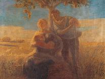 Georgica (Harvest Scene with Nursing Mother and Farmer Father)-Gaetano Previati-Art Print