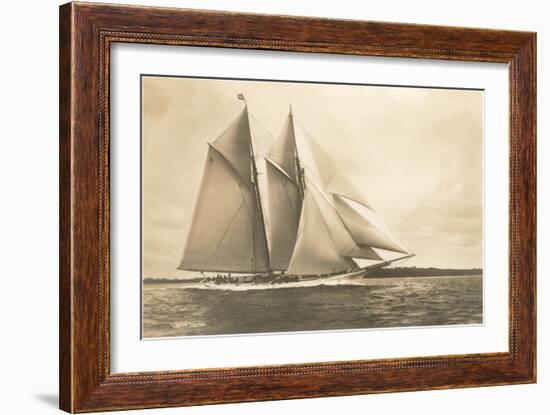 Gaff-Rigged Schooner with Multiple Jibs-null-Framed Art Print