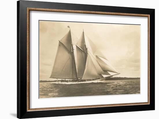 Gaff-Rigged Schooner with Multiple Jibs-null-Framed Art Print