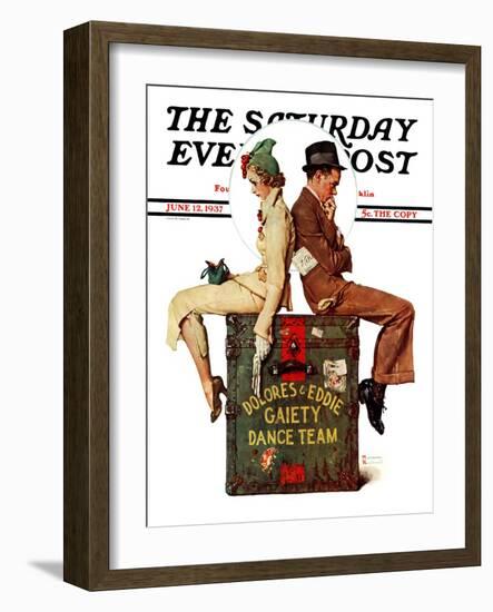 "Gaiety Dance Team" Saturday Evening Post Cover, June 12,1937-Norman Rockwell-Framed Giclee Print