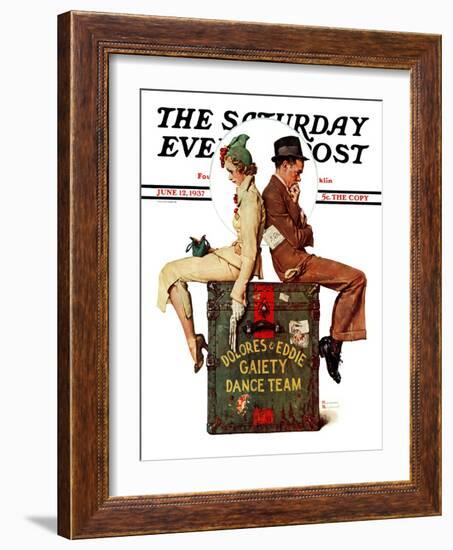 "Gaiety Dance Team" Saturday Evening Post Cover, June 12,1937-Norman Rockwell-Framed Giclee Print