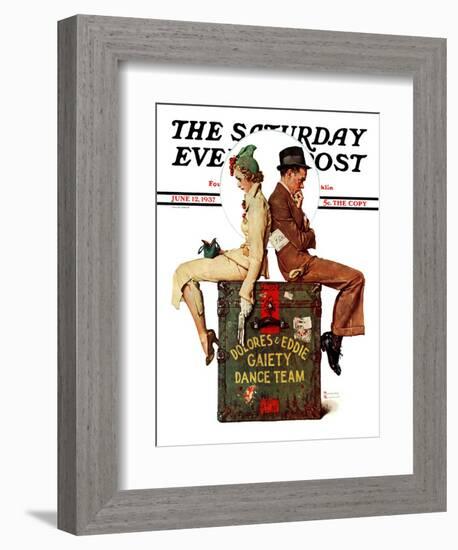 "Gaiety Dance Team" Saturday Evening Post Cover, June 12,1937-Norman Rockwell-Framed Giclee Print