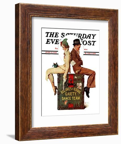 "Gaiety Dance Team" Saturday Evening Post Cover, June 12,1937-Norman Rockwell-Framed Giclee Print