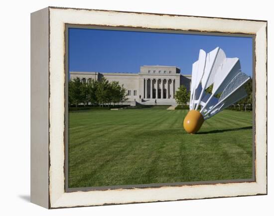 Gaint Shuttlecock Sculpture in Front of a Museum, Nelson Atkins Museum of Art, Kansas City-null-Framed Premier Image Canvas