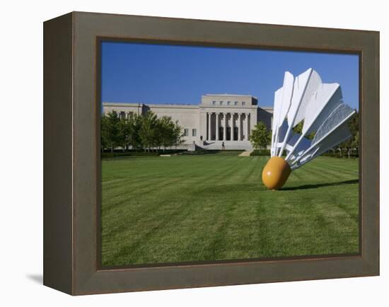 Gaint Shuttlecock Sculpture in Front of a Museum, Nelson Atkins Museum of Art, Kansas City-null-Framed Premier Image Canvas