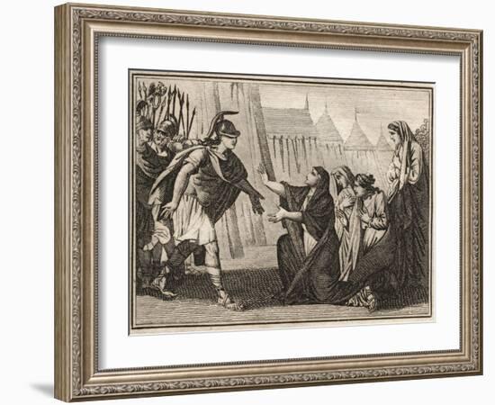 Gaius Marcius (Caius Marcius) Coriolanus and his mother Veturia (488 BC)-French School-Framed Giclee Print