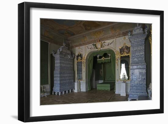 Gala Bedroom with Two Large Tiled Stoves-null-Framed Photographic Print