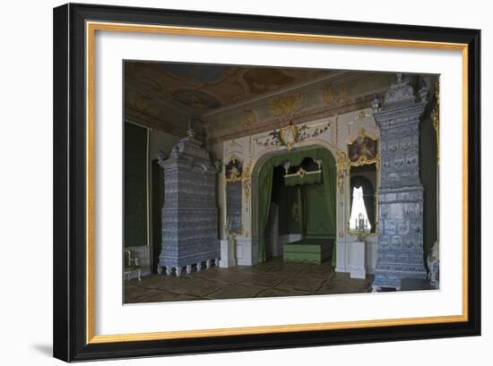 Gala Bedroom with Two Large Tiled Stoves-null-Framed Photographic Print