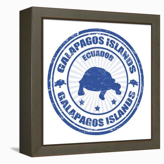 Galapagos Islands Stamp-radubalint-Framed Stretched Canvas