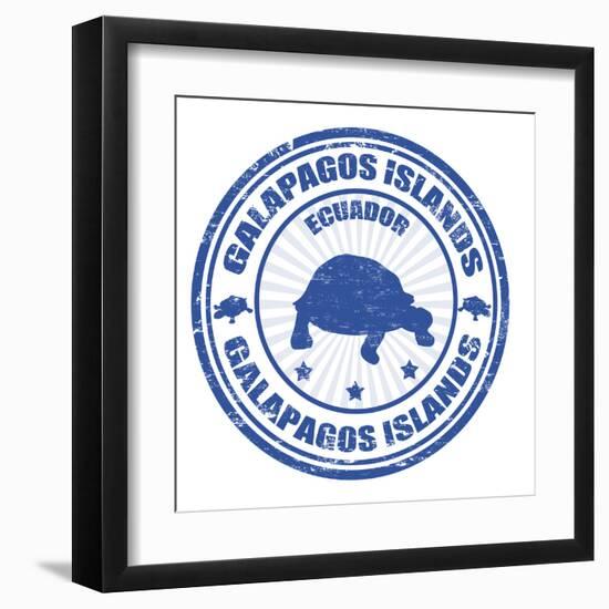 Galapagos Islands Stamp-radubalint-Framed Art Print