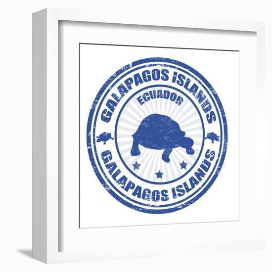 Galapagos Islands Stamp-radubalint-Framed Art Print