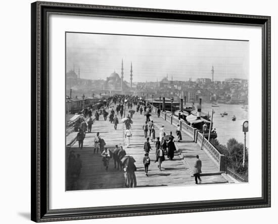 Galata Bridge Spanning Golden Horn to Blue Mosque-null-Framed Photographic Print