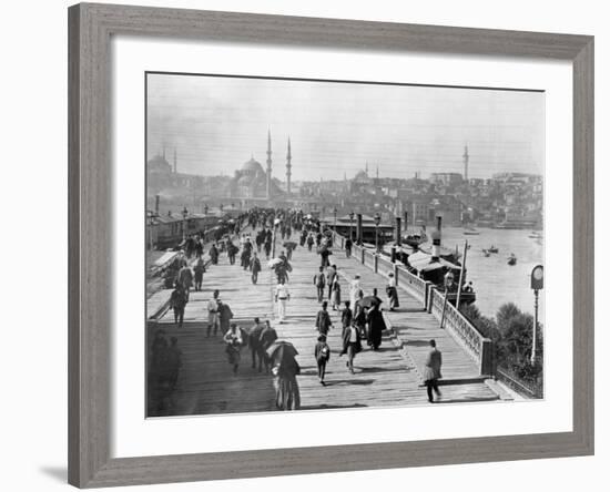 Galata Bridge Spanning Golden Horn to Blue Mosque-null-Framed Photographic Print