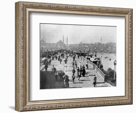 Galata Bridge Spanning Golden Horn to Blue Mosque-null-Framed Photographic Print