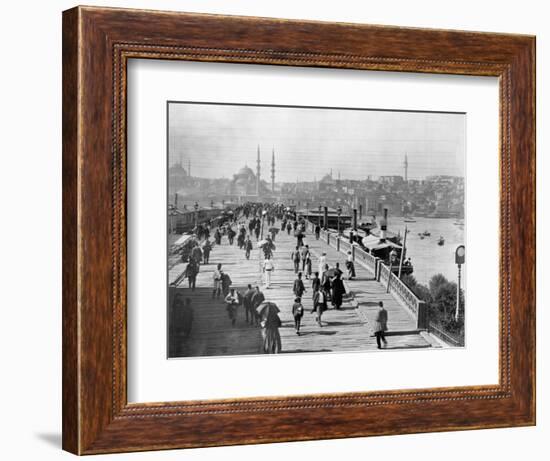 Galata Bridge Spanning Golden Horn to Blue Mosque-null-Framed Photographic Print