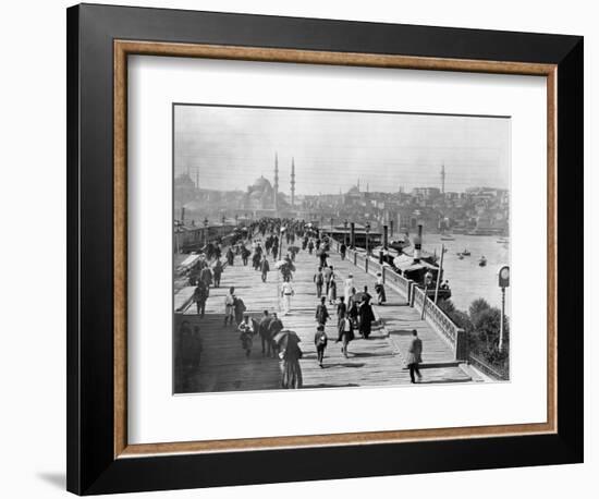 Galata Bridge Spanning Golden Horn to Blue Mosque-null-Framed Photographic Print