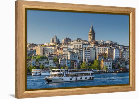 Galata District Skyline with Galata Tower, Istanbul, Turkey-Stefano Politi Markovina-Framed Premier Image Canvas