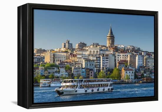 Galata District Skyline with Galata Tower, Istanbul, Turkey-Stefano Politi Markovina-Framed Premier Image Canvas