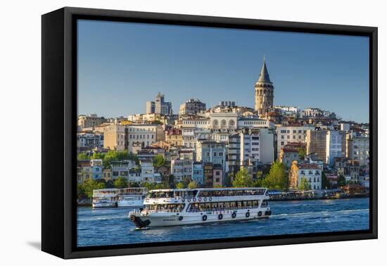 Galata District Skyline with Galata Tower, Istanbul, Turkey-Stefano Politi Markovina-Framed Premier Image Canvas