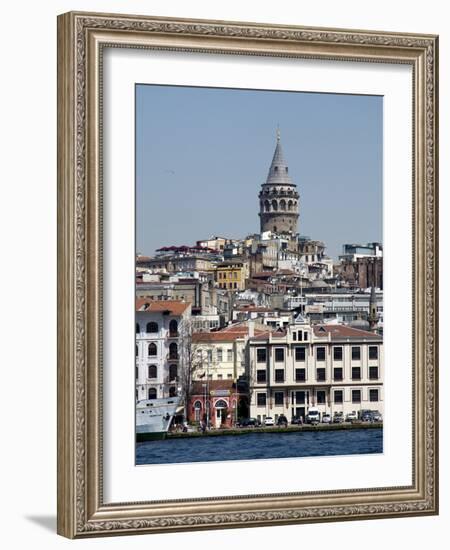 Galata Tower in Background, the Bosporus, Istanbul, Turkey, Europe-null-Framed Photographic Print