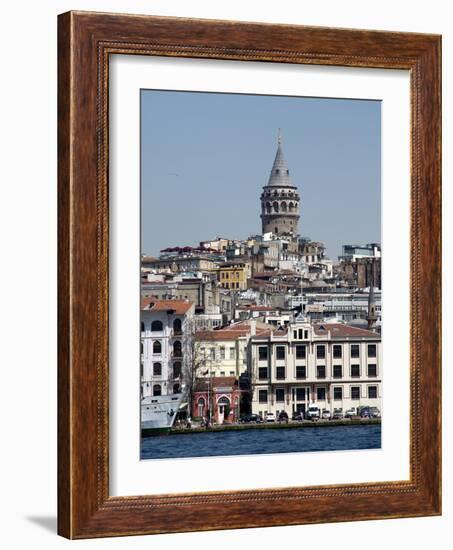 Galata Tower in Background, the Bosporus, Istanbul, Turkey, Europe-null-Framed Photographic Print