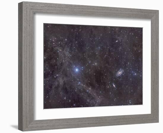 Galaxies M81 And M82 As Seen Through the Intergalactic Flux Nebula-Stocktrek Images-Framed Photographic Print