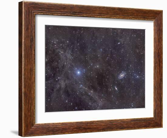 Galaxies M81 And M82 As Seen Through the Intergalactic Flux Nebula-Stocktrek Images-Framed Photographic Print