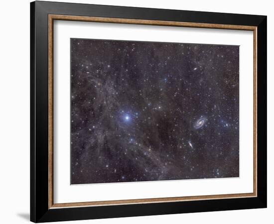 Galaxies M81 And M82 As Seen Through the Intergalactic Flux Nebula-Stocktrek Images-Framed Photographic Print