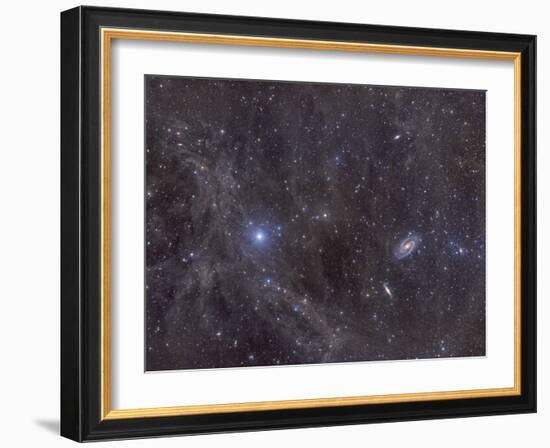 Galaxies M81 And M82 As Seen Through the Intergalactic Flux Nebula-Stocktrek Images-Framed Photographic Print