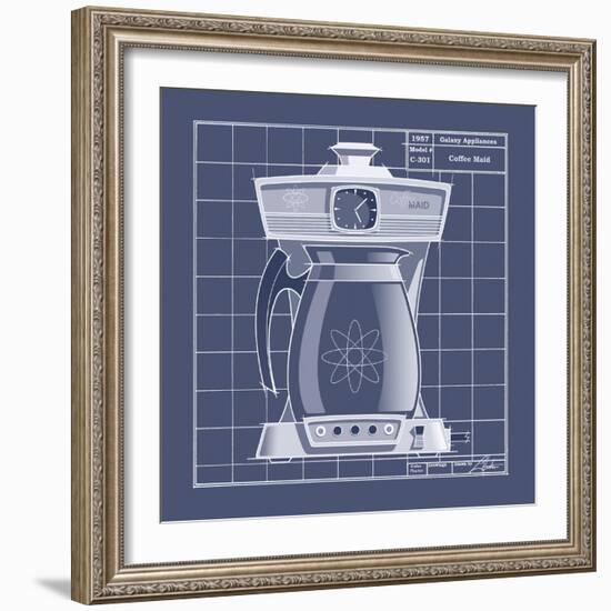 Galaxy Coffeemaid - Blueprint-Larry Hunter-Framed Giclee Print