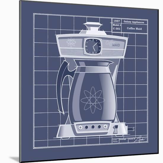 Galaxy Coffeemaid - Blueprint-Larry Hunter-Mounted Giclee Print