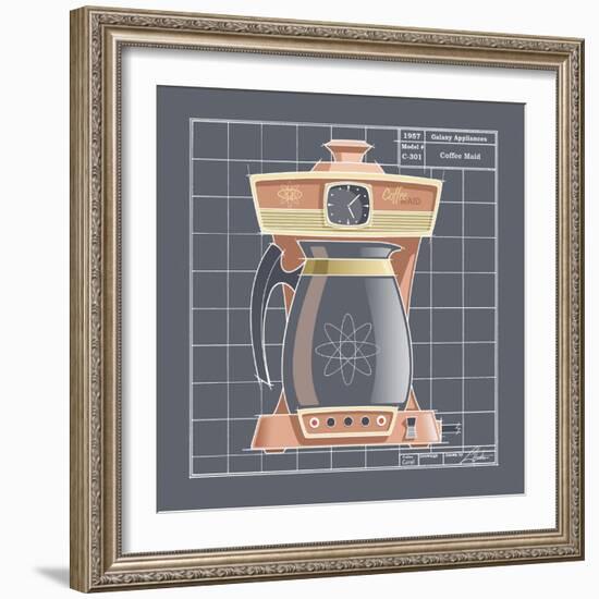 Galaxy Coffeemaid - Coral-Larry Hunter-Framed Giclee Print