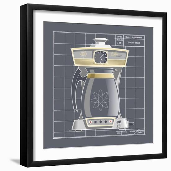 Galaxy Coffeemaid - Pewter-Larry Hunter-Framed Giclee Print