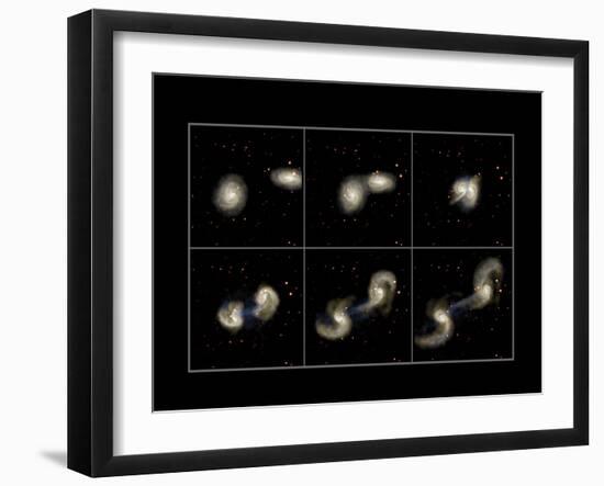 Galaxy Collision Model-Max Planck-Framed Photographic Print