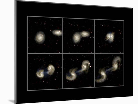 Galaxy Collision Model-Max Planck-Mounted Photographic Print