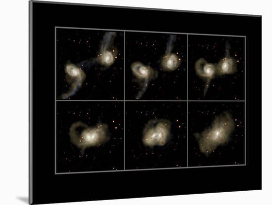 Galaxy Collision Model-Max Planck-Mounted Photographic Print