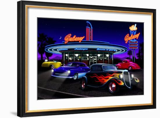 Galaxy Diner-Helen Flint-Framed Art Print