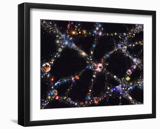 Galaxy Distribution, Computer Artwork-Mehau Kulyk-Framed Photographic Print