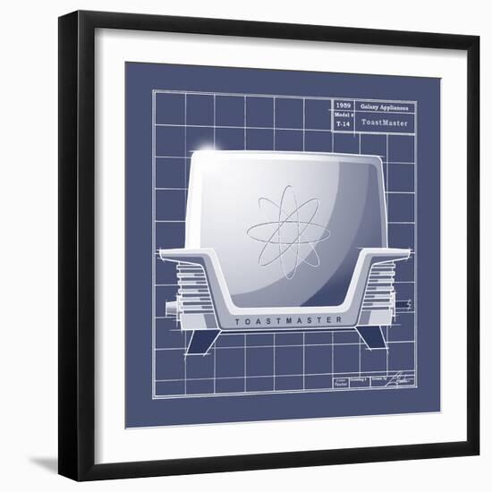 Galaxy Toaster - Blueprint-Larry Hunter-Framed Giclee Print