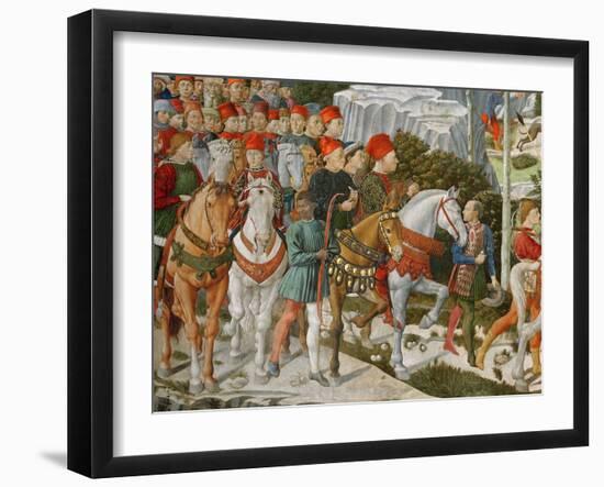 Galeazzo Maria Sforza, Duke of Milan, Extreme Left, on a Brown Horse-Benozzo di Lese di Sandro Gozzoli-Framed Giclee Print