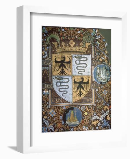 Galeazzo Maria Sforza's Coat of Arms, Miniature, Heraldry, Italy-null-Framed Giclee Print