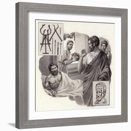 Galen the Physician Risks His Life Telling a Roman Emperor He Has Been Over-Eating-Pat Nicolle-Framed Giclee Print